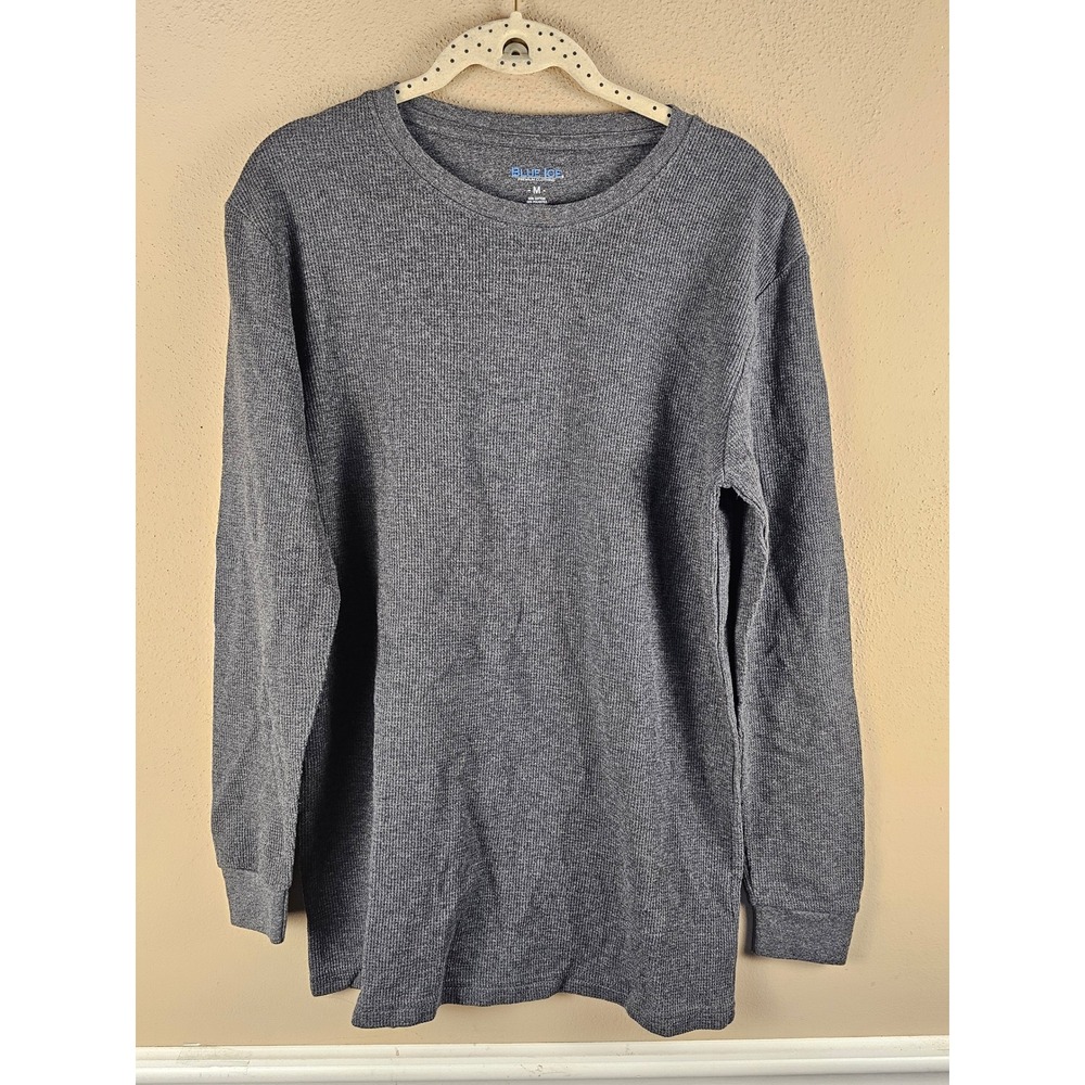 Blue Ice Mens Dark Gray Thermal Long Sleeve Shirt Medium